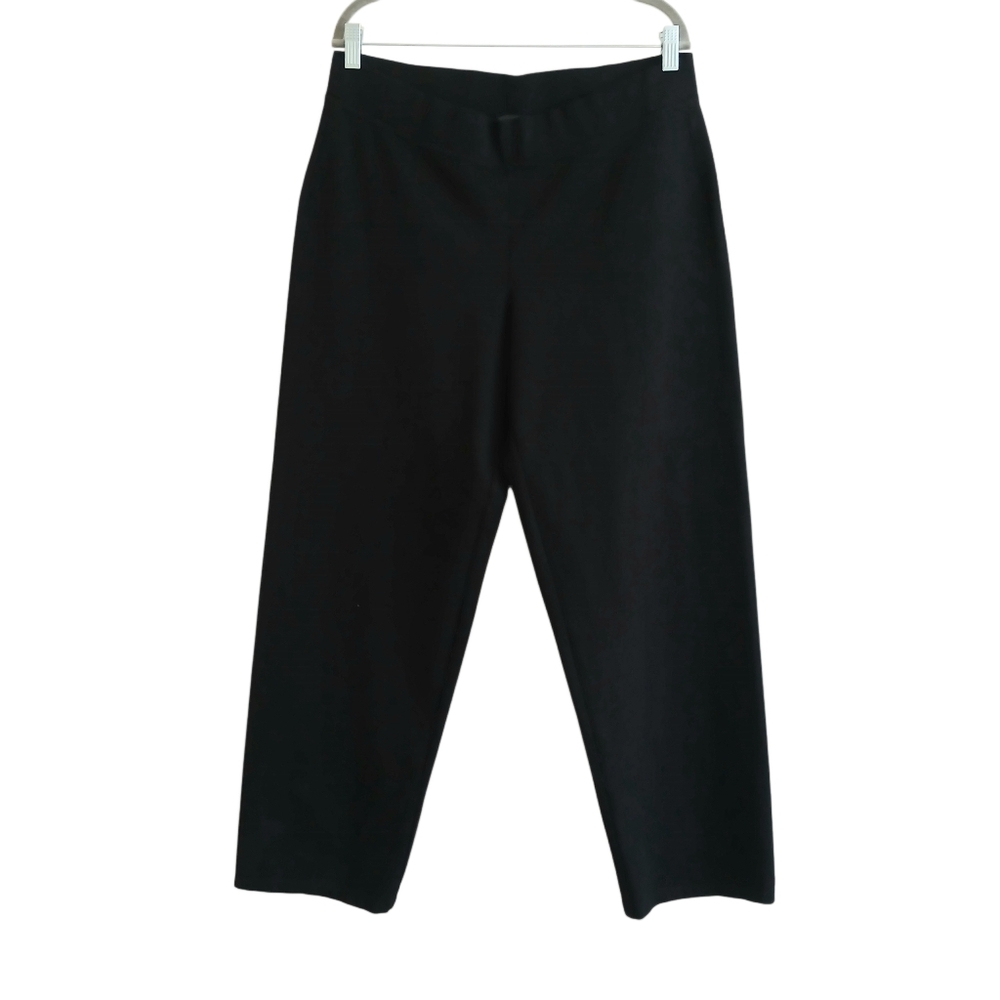 Eileen Fisher Ponte Pants Women's Medium Black Closet Staple Minimalist Neutral